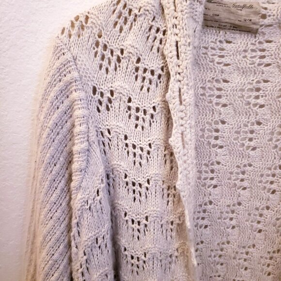AllSaints Theo Short Off White Wrap Luxurious Knit Cardigan Size M/L 12-14 EUC - Picture 10 of 14